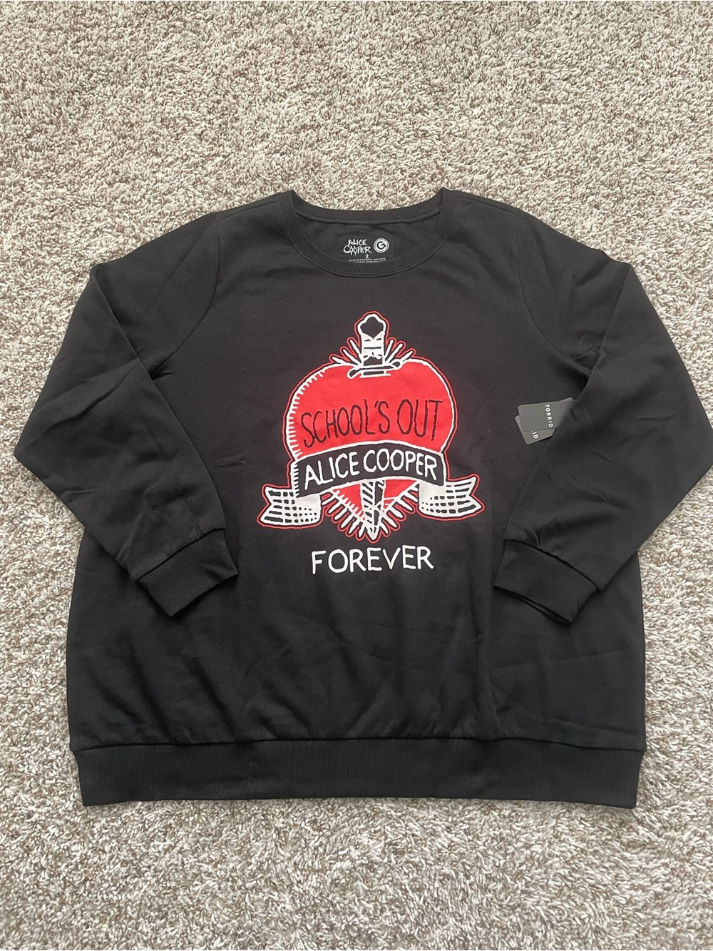 NWT Torrid Alice Cooper Cozy Fleece Crewneck Sweatshirt Women’s Size 2X